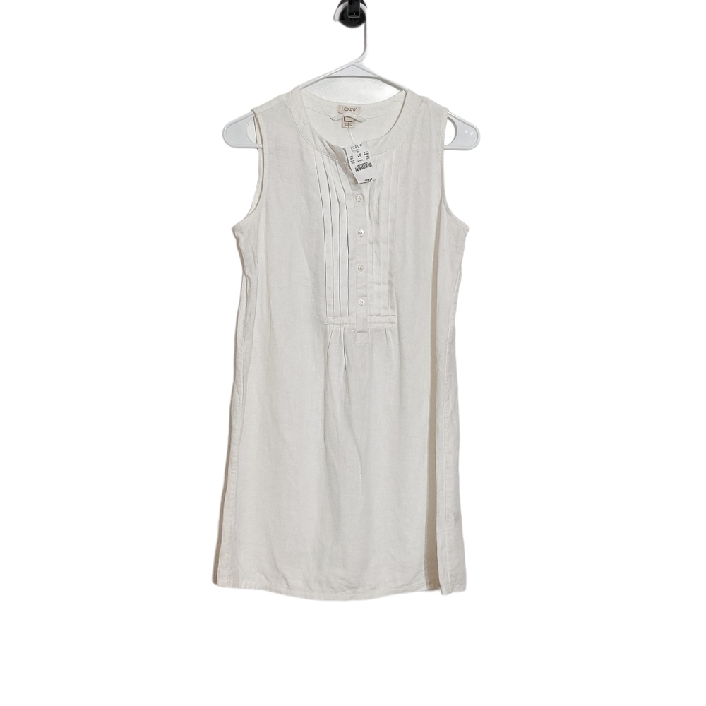 J.Crew White Linen Blend Tunic Shirt NWT Tank XXS